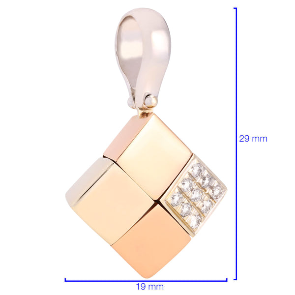 Pingente em Ouro Branco 18k Com Diamantes