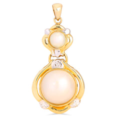 Pingente com Madre Perola e Diamante (*720*) Ouro Amarelo 18k
