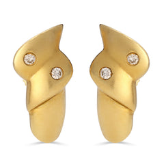 Par de Brinco em Ouro Amarelo 18k com 4 Diamantes