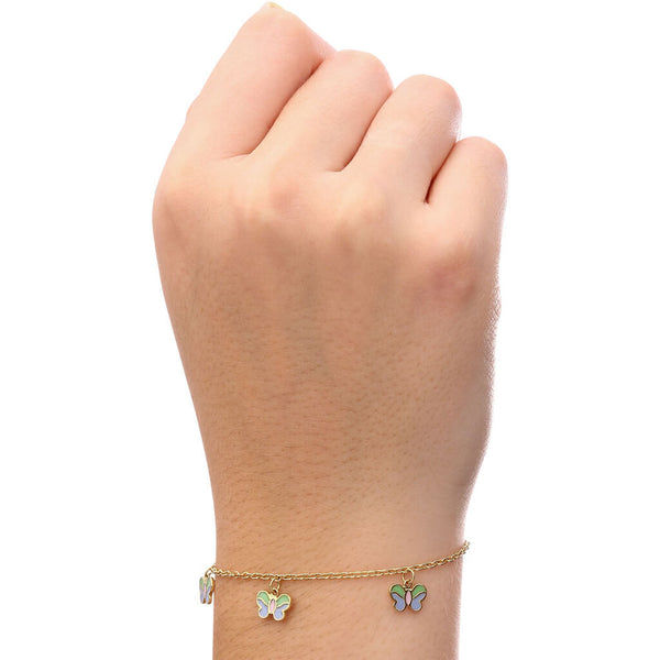 Pulseira em Ouro Amarelo 18k com Mina Coloridas