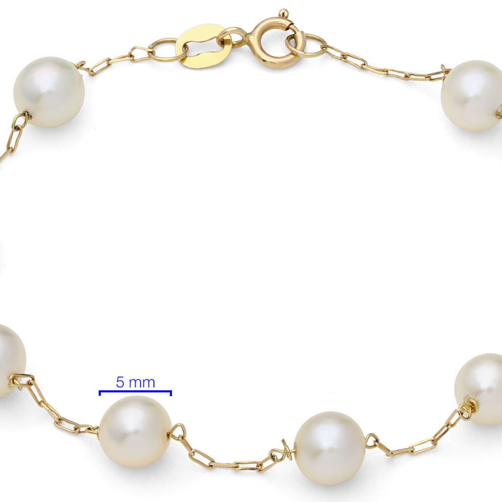 Pulseira em Ouro Amarelo 18k com Perolas