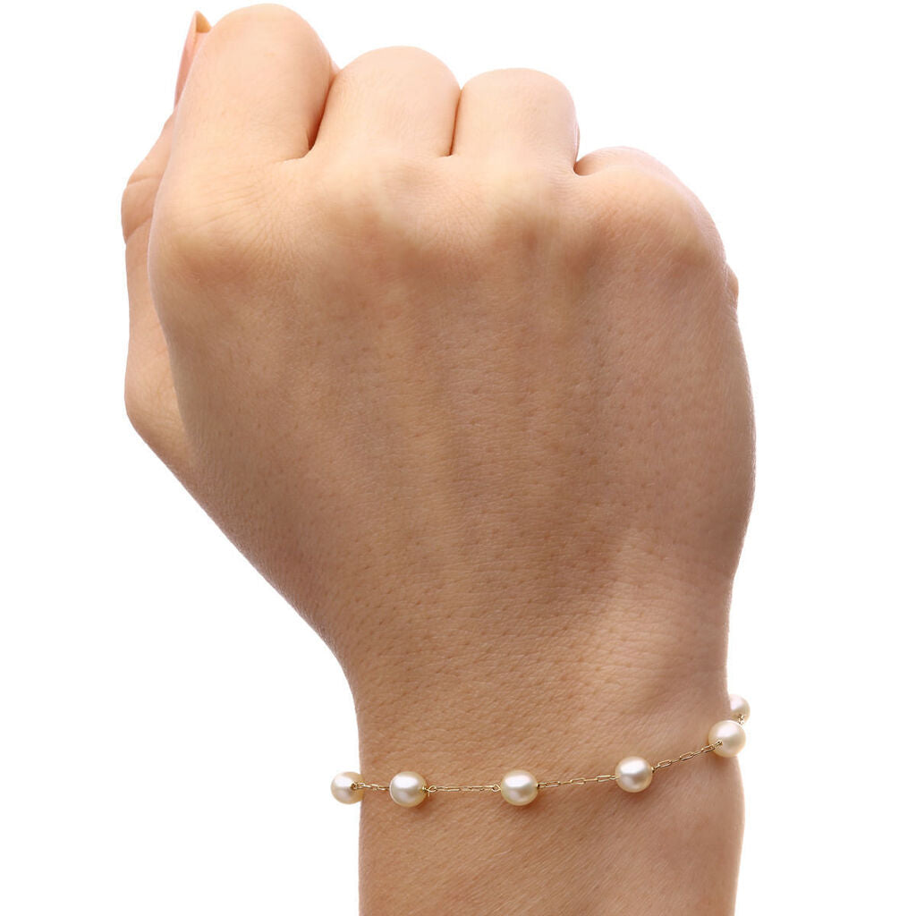 Pulseira em Ouro Amarelo 18k com Perolas