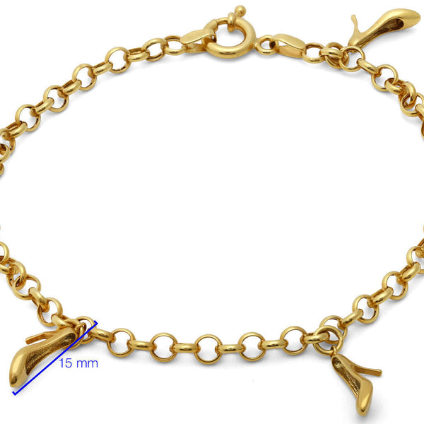 Pulseira em Ouro Amarelo 18k com Berloques Sapatinhos