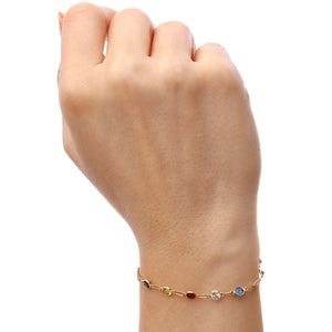 Pulseira em Ouro Amarelo 18k com Zirconias
