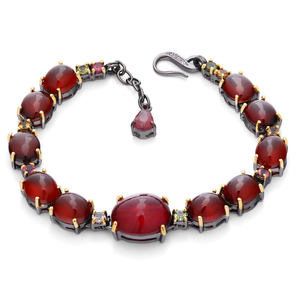 Pulseira Linha Premium em Prata 925 com Rubis