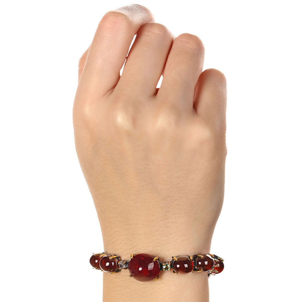Pulseira Linha Premium em Prata 925 com Rubis