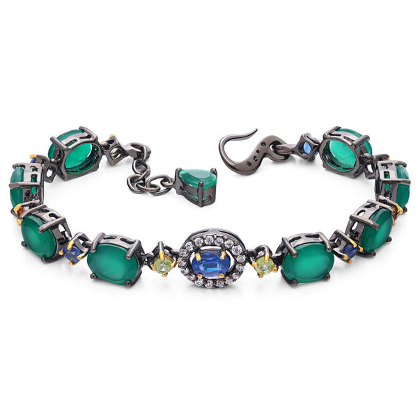Pulseira Linha Premium em Prata 925 com Mix de Pedras