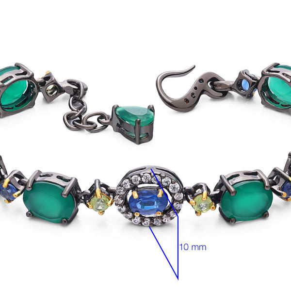 Pulseira Linha Premium em Prata 925 com Mix de Pedras
