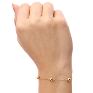 Pulseira Elos com Esferinhas - 19 cm Au Am 18k
