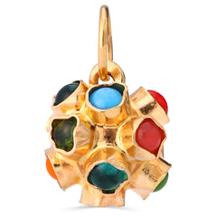 Pingente em Ouro Amarelo 18k Mamona com Mix de Pedras