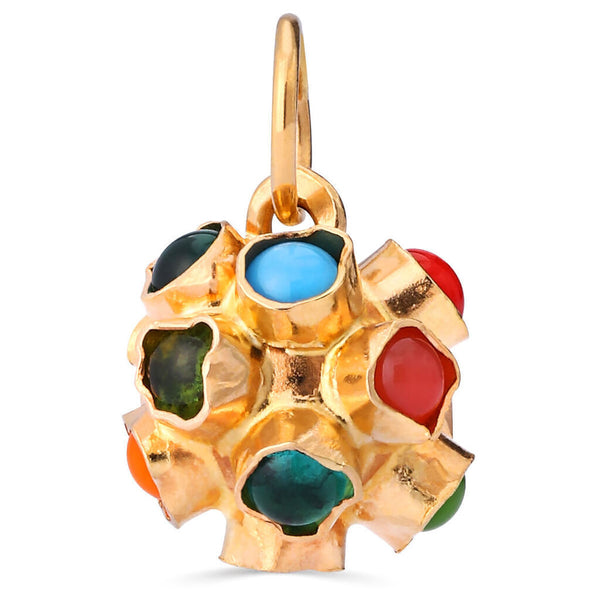 Pingente em Ouro Amarelo 18k Mamona com Mix de Pedras