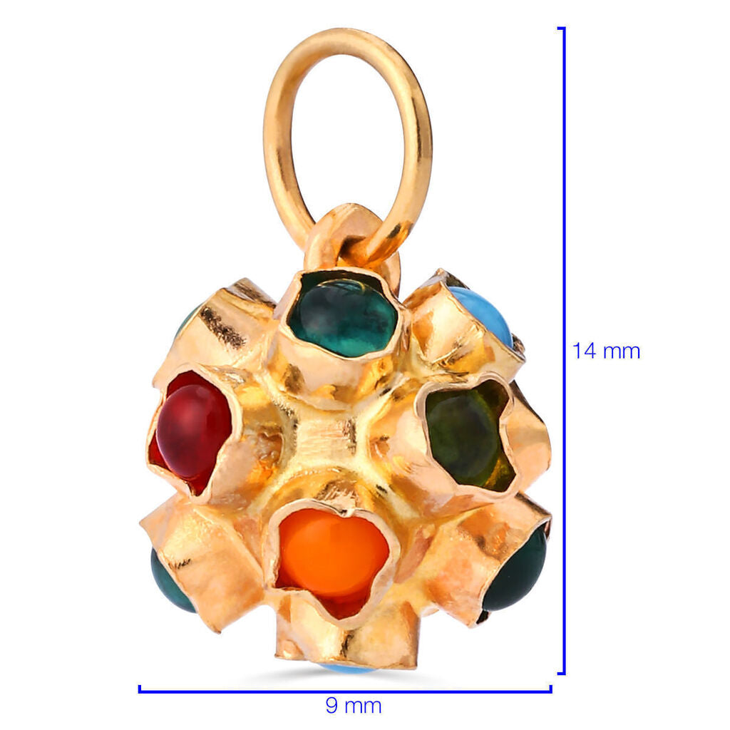Pingente em Ouro Amarelo 18k Mamona com Mix de Pedras