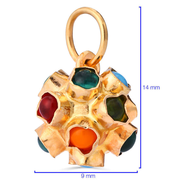 Pingente em Ouro Amarelo 18k Mamona com Mix de Pedras