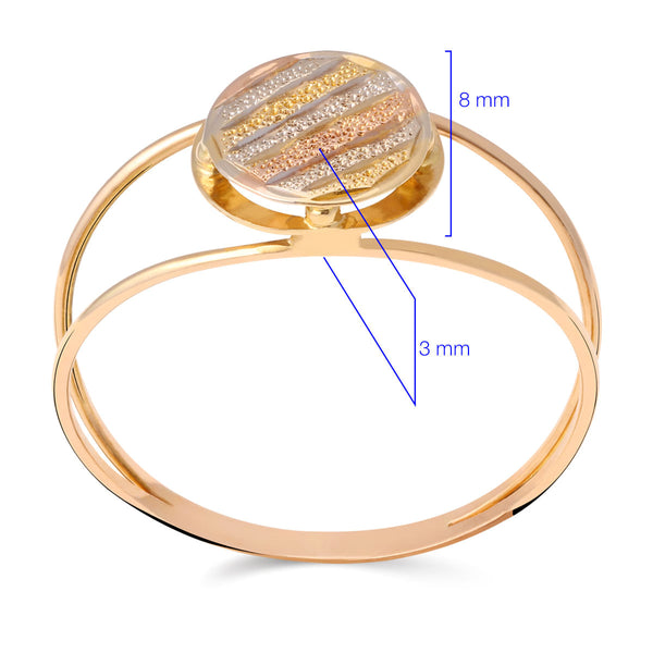 Anel de Ouro Três Cores com Efeito Diamantado - au am 18k