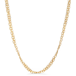 Corrente Elos Duplos - 40 cm - Au Am 18k
