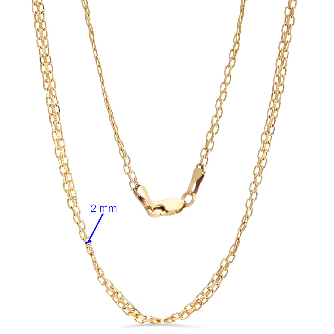 Corrente Elos Duplos - 40 cm - Au Am 18k