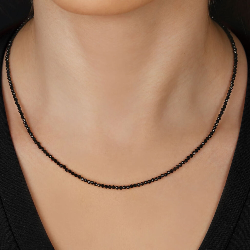 Colar em Prata 925 Briolet Black Spinel