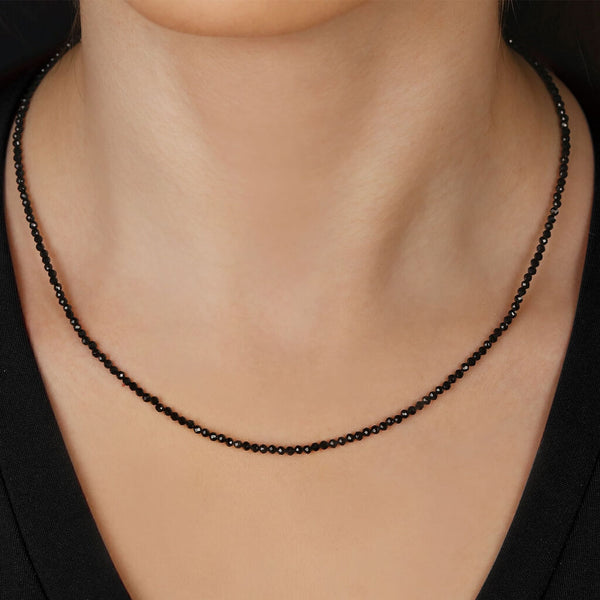 Colar em Prata 925 Briolet Black Spinel