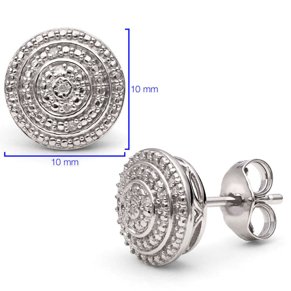 Par de Brinco em Prata 925 com Diamante
