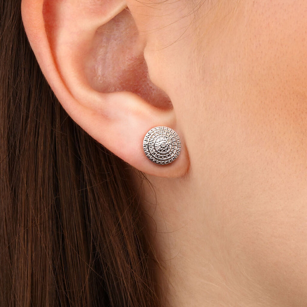 Par de Brinco em Prata 925 com Diamante