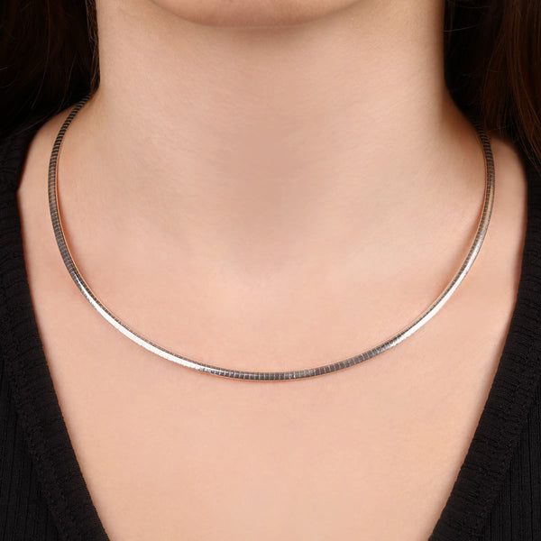 Colar Ômega 2mm- 46 Cm Prata