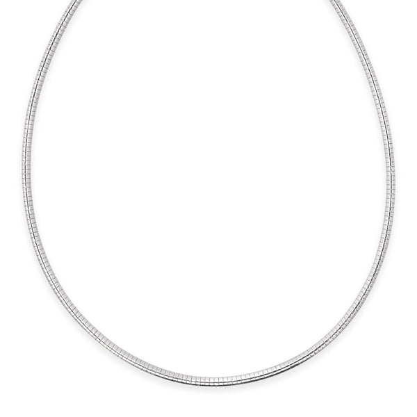 Colar Ômega 3 mm- 45 cm Prata