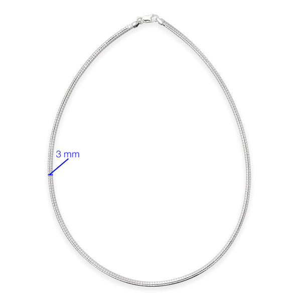 Colar Ômega 3 mm- 45 cm Prata