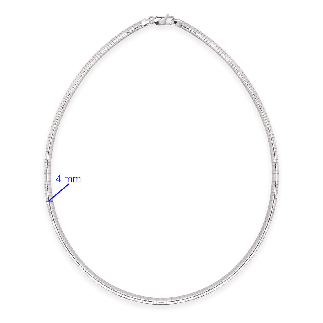 Colar Ômega 4mm- 45 cm Prata