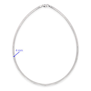 Colar Ômega 4mm- 45 cm Prata
