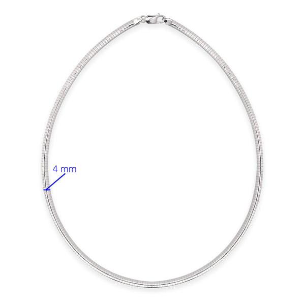 Colar Ômega 4mm- 45 cm Prata