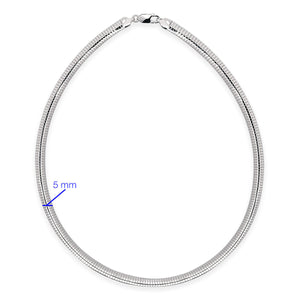 Colar Ômega 6mm- 46 cm Prata