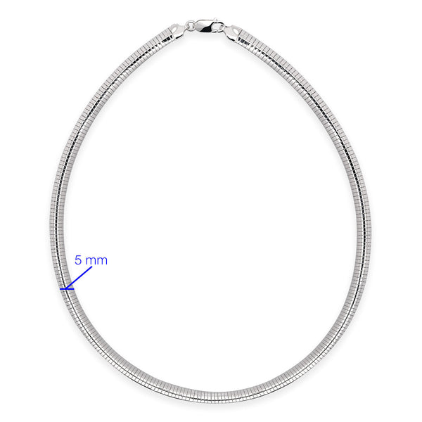 Colar Ômega 6mm- 46 cm Prata