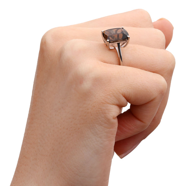Kit Aneis em Prata 925 Citrino, Ametista e Topázio Smoke