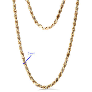 Corrente em Ouro Amarelo 18 k Malha Corda - 41 cm