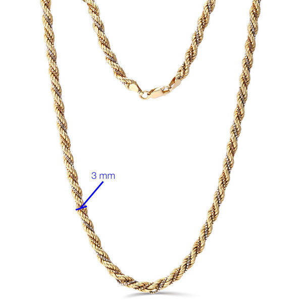 Corrente em Ouro Amarelo 18 k Malha Corda - 41 cm