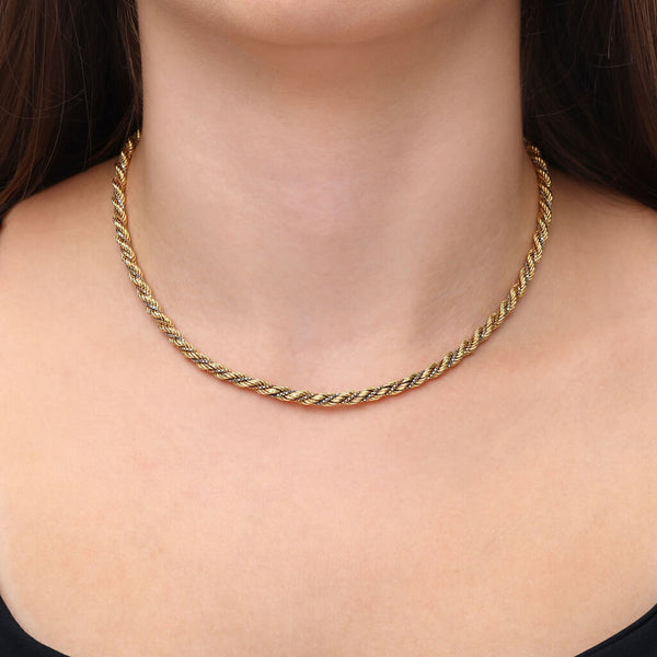Corrente em Ouro Amarelo 18 k Malha Corda - 41 cm