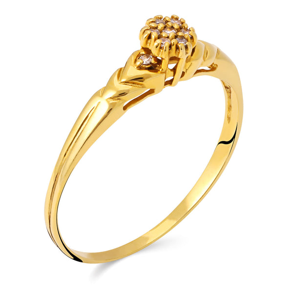 Anel em Ouro Amarelo  Chuveiro de  Diamantes