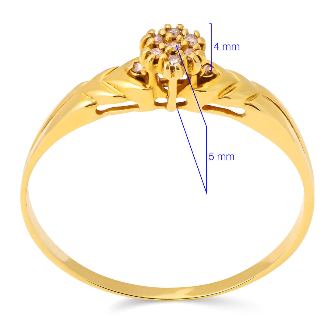 Anel em Ouro Amarelo  Chuveiro de  Diamantes