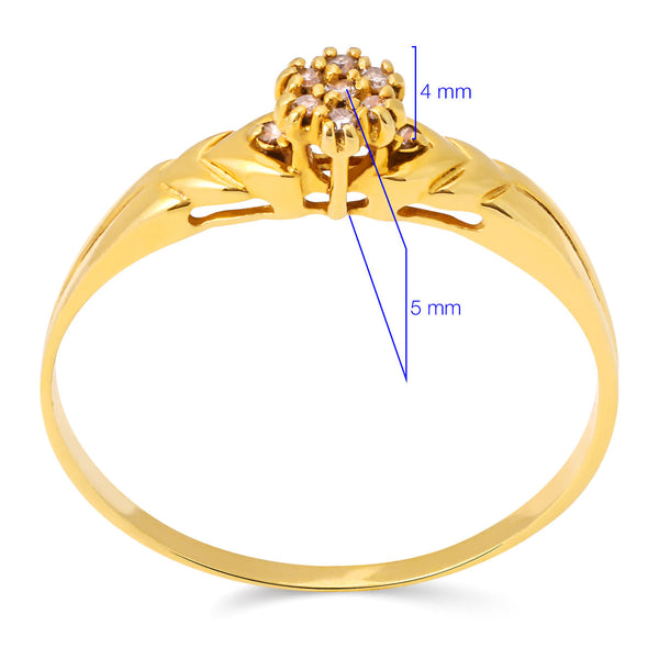 Anel em Ouro Amarelo  Chuveiro de  Diamantes