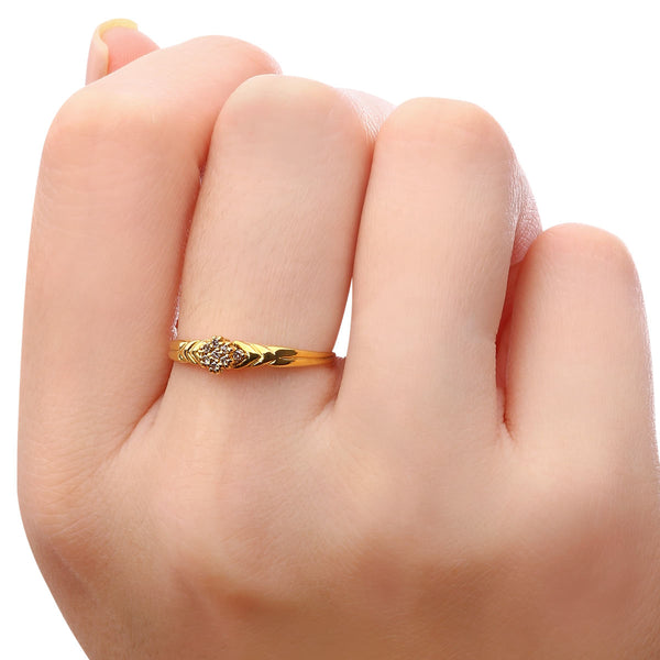 Anel em Ouro Amarelo  Chuveiro de  Diamantes