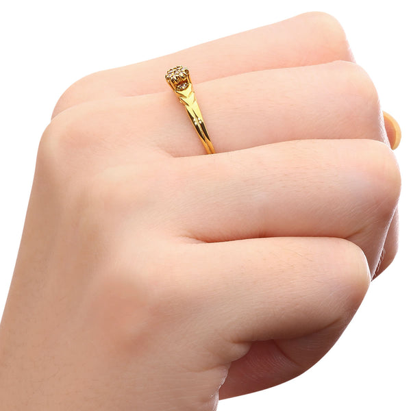 Anel em Ouro Amarelo  Chuveiro de  Diamantes