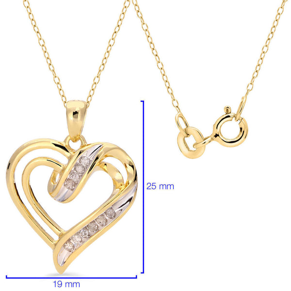 Par de Brinco e Pingente em Prata 925 Coração com Diamantes Ice