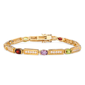Pulseira em Prata 925 com Mix de Pedras Brasileiras
