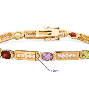 Pulseira em Prata 925 com Mix de Pedras Brasileiras
