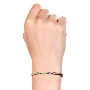 Pulseira em Prata 925 com Mix de Pedras Brasileiras