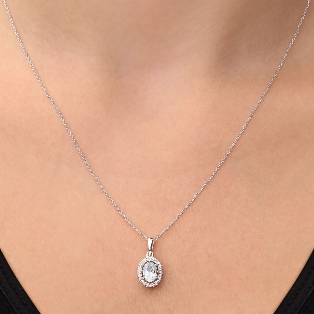 Conjunto em Prata 925 com Água Marinha