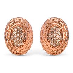 Par de Brinco em Prata 925 com Diamantes Champagne