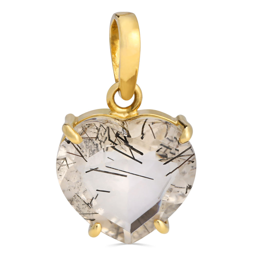 Pingente em Ouro Amarelo 18k com Quartzo Rutilado