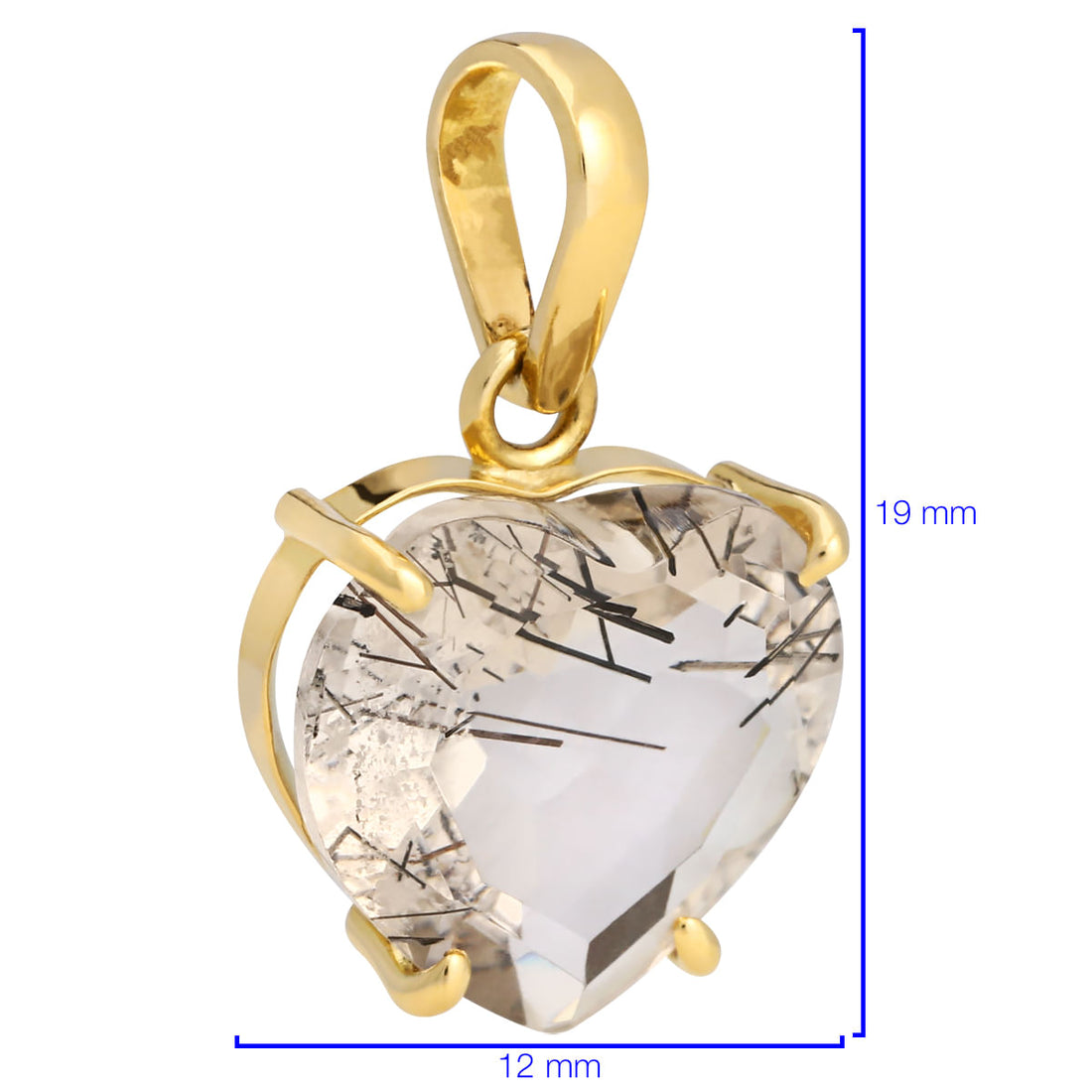 Pingente em Ouro Amarelo 18k com Quartzo Rutilado