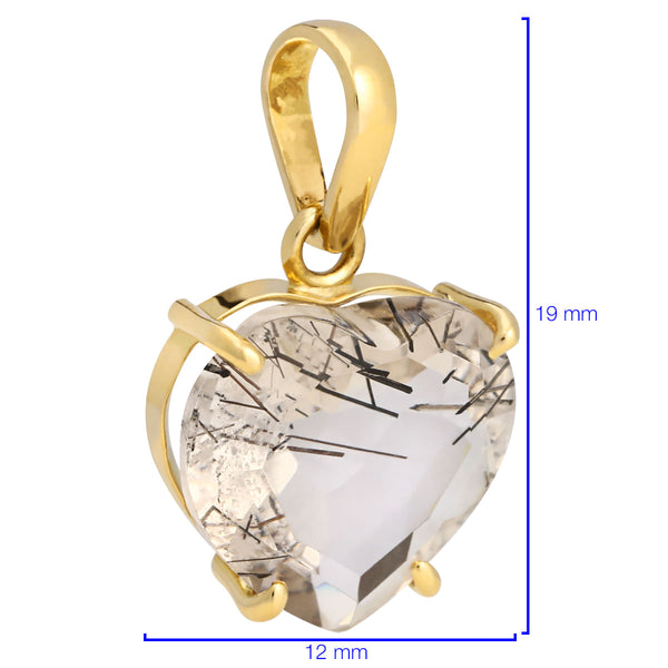Pingente em Ouro Amarelo 18k com Quartzo Rutilado